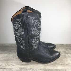 Tony Lama Men’s 7900 Segar Black Leather Pull On Cowboy Western Boots Size 11